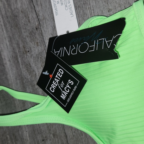 CALIFORNIA WAVES BIKINI TOP SIZE M  NEON GREEN NEW WITH TAGS - Picture 8 of 10